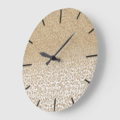 Trendy Gold Glitzer und Leopard Print Gradient Große Wanduhr (Winkel)