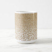 Trendy Gold Glitzer und Leopard Print Gradient Kaffeetasse (Mittel)
