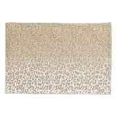 Trendy Gold Glitzer und Leopard Print Gradient Kissenbezug (Rückseite)