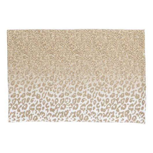 Trendy Gold Glitzer und Leopard Print Gradient Kissenbezug (Vorderseite)