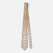 Trendy Gold Glitzer und Leopard Print Gradient Krawatte (Vorderseite)