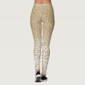 Trendy Gold Glitzer und Leopard Print Gradient Leggings (Rückseite)