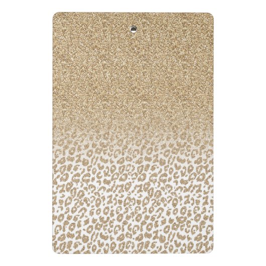 Trendy Gold Glitzer und Leopard Print Gradient Mini Klemmbrett (Rückseite)