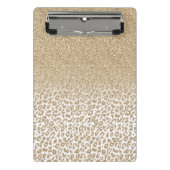 Trendy Gold Glitzer und Leopard Print Gradient Mini Klemmbrett (Vorderseite)