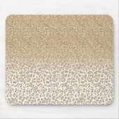 Trendy Gold Glitzer und Leopard Print Gradient Mousepad (Vorne)