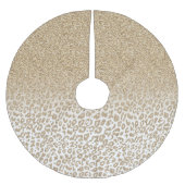 Trendy Gold Glitzer und Leopard Print Gradient Polyester Weihnachtsbaumdecke (Vorderseite)