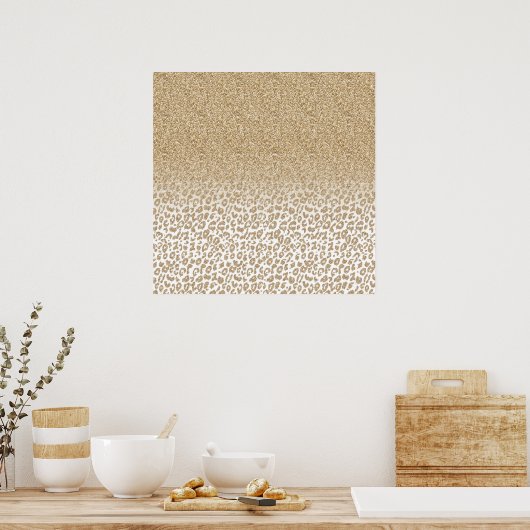 Trendy Gold Glitzer und Leopard Print Gradient Poster (Küche)