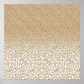 Trendy Gold Glitzer und Leopard Print Gradient Poster (Vorne)
