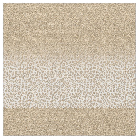 Trendy Gold Glitzer und Leopard Print Gradient Stoff (Nahaufnahme)