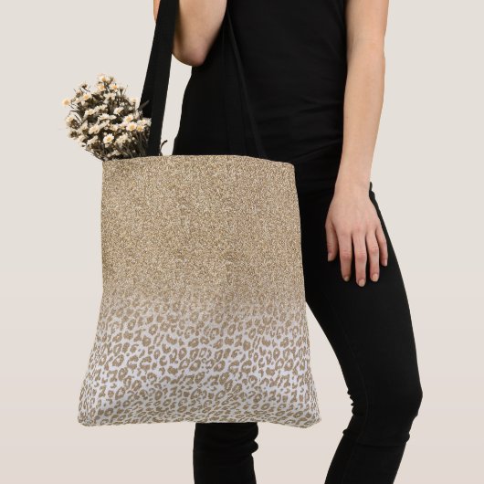 Trendy Gold Glitzer und Leopard Print Gradient Tasche (Von Nahem)