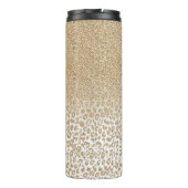 Trendy Gold Glitzer und Leopard Print Gradient Thermosbecher (Rückseite)
