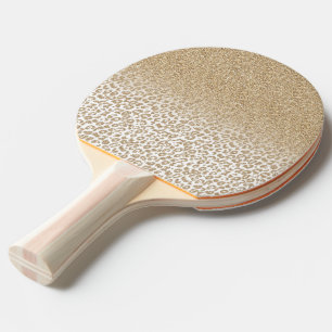 Trendy Gold Glitzer und Leopard Print Gradient Tischtennis Schläger