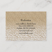 Trendy Gold Glitzer und Leopard Print Gradient Visitenkarte (Rückseite)