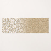 Trendy Gold Glitzer und Leopard Print Gradient Yogamatte (Vorderseite (Horizontal))