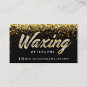 Trendy Gold Glitzer Waxing Aftercare Card Visitenkarte (Vorderseite)