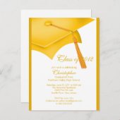 Trendy Gold Grad Cap Graduation Party Einladung (Vorne/Hinten)