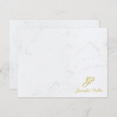 Trendy Gold Handgeschriebene Script Text Marble El Mitteilungskarte (Vorne/Hinten)