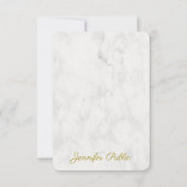 Trendy Gold Handgeschriebener Name Elegante Marmor Mitteilungskarte (Vorderseite)