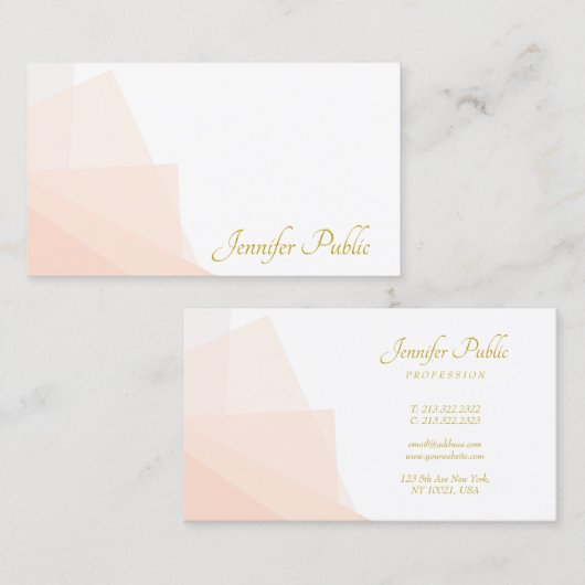 Trendy Gold Handgeschriebener Skriptname Modernes  Visitenkarte (Vorne/Hinten)