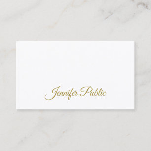 Trendy Gold Handgeschriebener Text elegant Schlich Visitenkarte