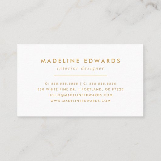 Trendy Gold Honey Tiny Dot Pattern Business Card Visitenkarte (Rückseite)