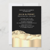 Trendy Gold Joint Graduation Party Foto Einladung (Rückseite)