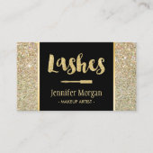 Trendy Gold Lashes Glitzer Glitzern Makeup Artist Visitenkarte (Vorderseite)