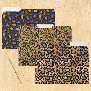 Trendy Gold Leopard Fur Spots drucken Papiermappe