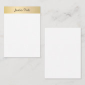 Trendy Gold Look Elegante Template Kalligraphie Mitteilungskarte (Vorne/Hinten)