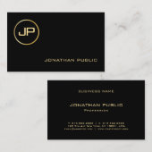 Trendy Gold Look Mit Monogramm Elegantes Beruflich Visitenkarte (Vorne/Hinten)