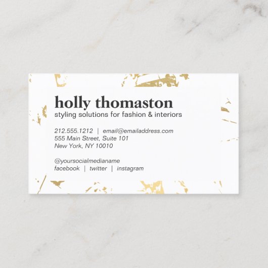 Trendy Gold Marble Muster Visitenkarte (Rückseite)