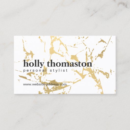 Trendy Gold Marble Muster Visitenkarte (Vorderseite)