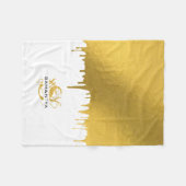 Trendy Gold Metallic Tropfens Script Monogram Fleecedecke (Vorderseite (Horizontal))