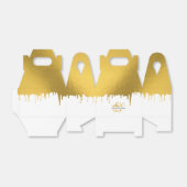 Trendy Gold Metallic Tropfens Script Monogram Geschenkschachtel (Ungefaltet)
