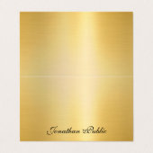 Trendy Gold Modern Calligraphy Name Template Chic Visitenkarten (Außenseite Aufgefaltet)