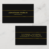 Trendy Gold Name Moderne elegante Schwarze Vorlage Visitenkarte (Vorne/Hinten)