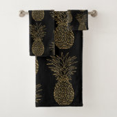 Trendy Gold Pineappmuster Badhandtuch Set (Insitu)