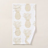 Trendy Gold Pineappmuster Badhandtuch Set (Handtuch)