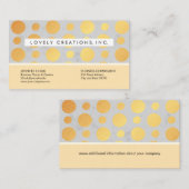 Trendy Gold Polka Dots Farbblock Visitenkarte (Vorne/Hinten)