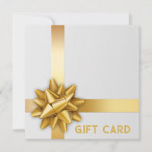 Trendy Gold Satin Ribbon Gift Bow White Gift Card (Vorderseite)