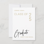Trendy Gold Script Foto White Graduation Party Einladung (Vorderseite)
