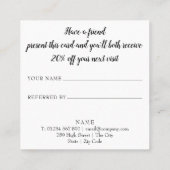 Trendy Gold Sprinkles Herz Empfehlungskarte (Rückseite)