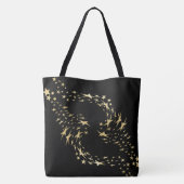Trendy Gold Stars Mit Monogramm Tote Bag Tasche (Rückseite)
