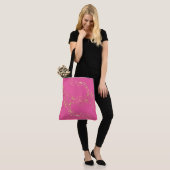 Trendy Gold Stars Mit Monogramm Tote Bag Tasche (Am Model)