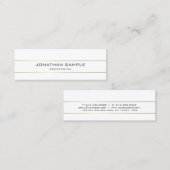 Trendy Gold Streifen Minimalistisch Design Chic Sc Mini Visitenkarte (Vorne/Hinten)