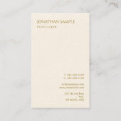 Trendy Gold Text Elegant Moderne vertikale Vorlage Visitenkarte (Rückseite)