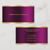 Trendy Gold Text Elegant Purple Template Modern Visitenkarte (Vorne/Hinten)