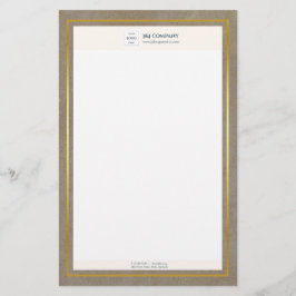 Trendy Gold Texture Logo Briefpapier