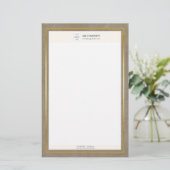 Trendy Gold Texture Logo Briefpapier (Stehend Vorderseite)
