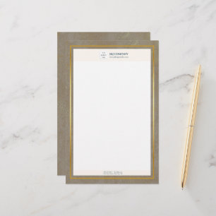 Trendy Gold Texture Logo Briefpapier